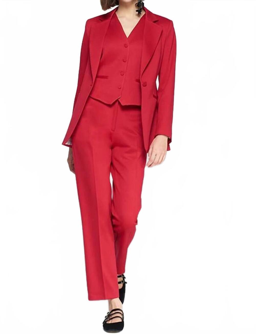 NEW VILAGALLO structured straight-leg trousers in rojo